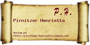 Pirnitzer Henrietta névjegykártya